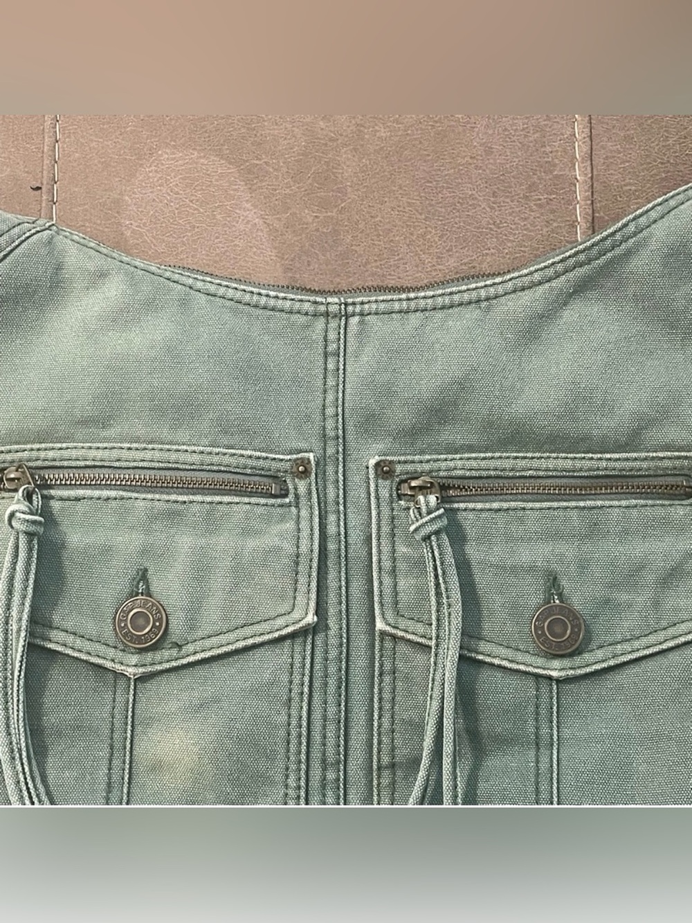 Vintage Gap Y2K denim light green bag gorpcore - Picture 2 of 10